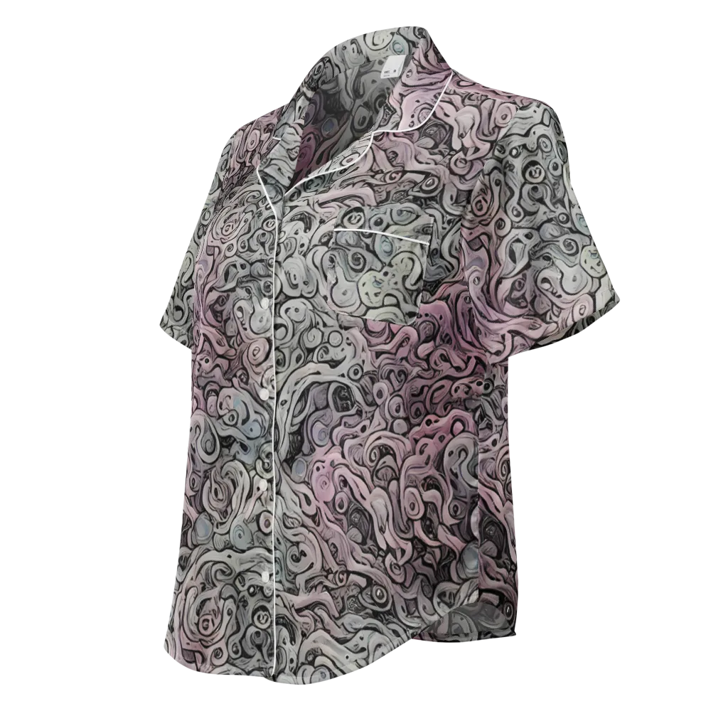 Pastel Vortex on Women's Short Sleeve Pajama Top — Left Front