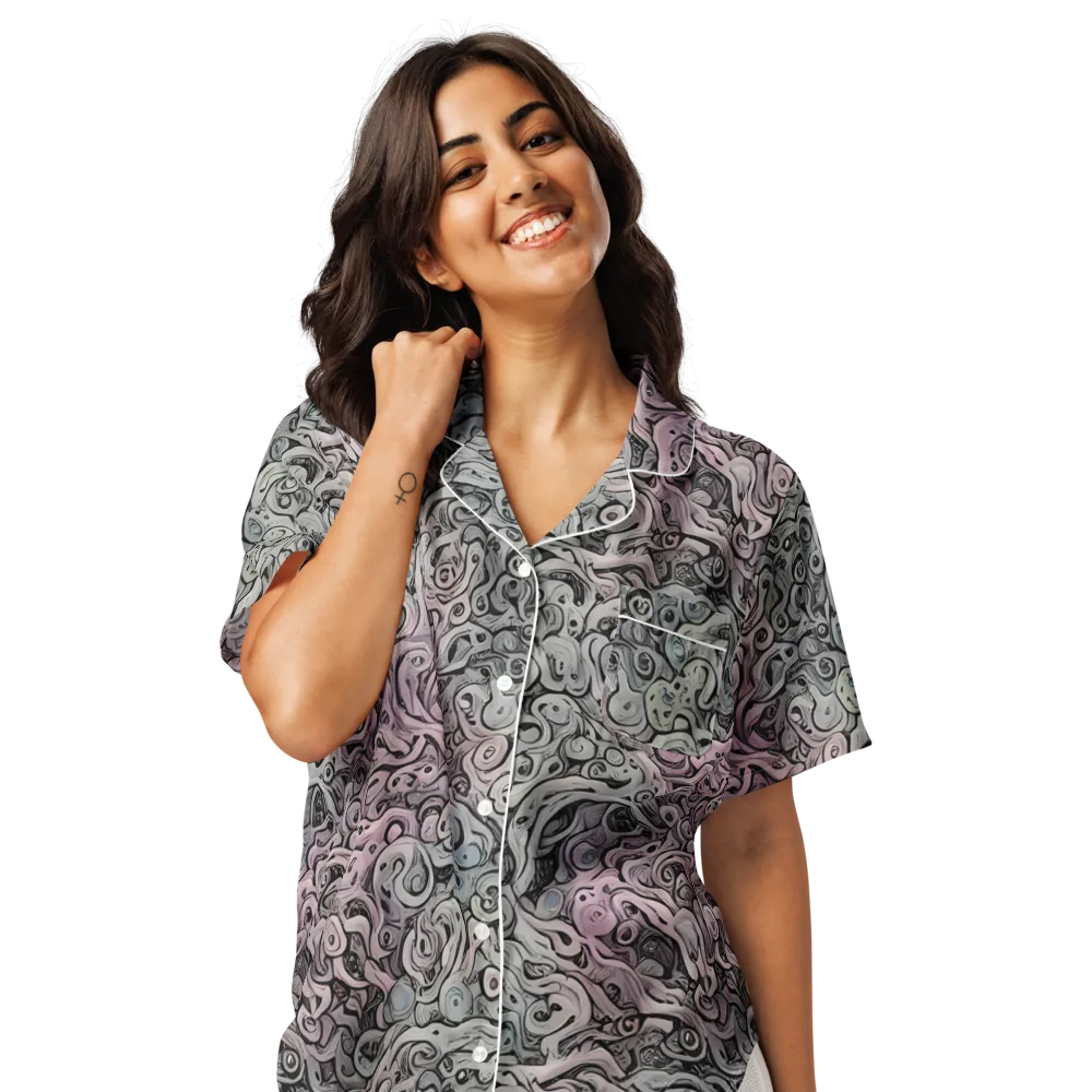 Pastel Vortex on Women's Short Sleeve Pajama Top — Front