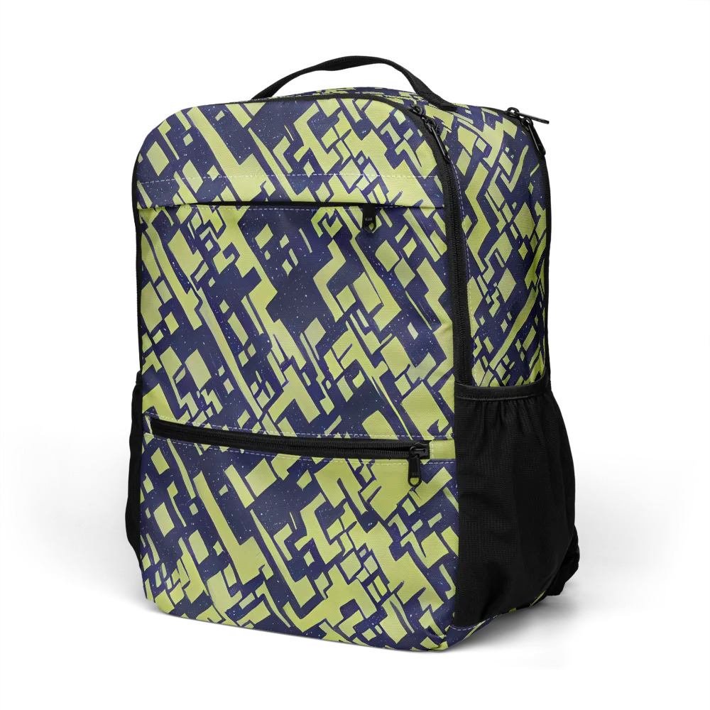 Lime Noir Maze on Utility Backpack — Left Front