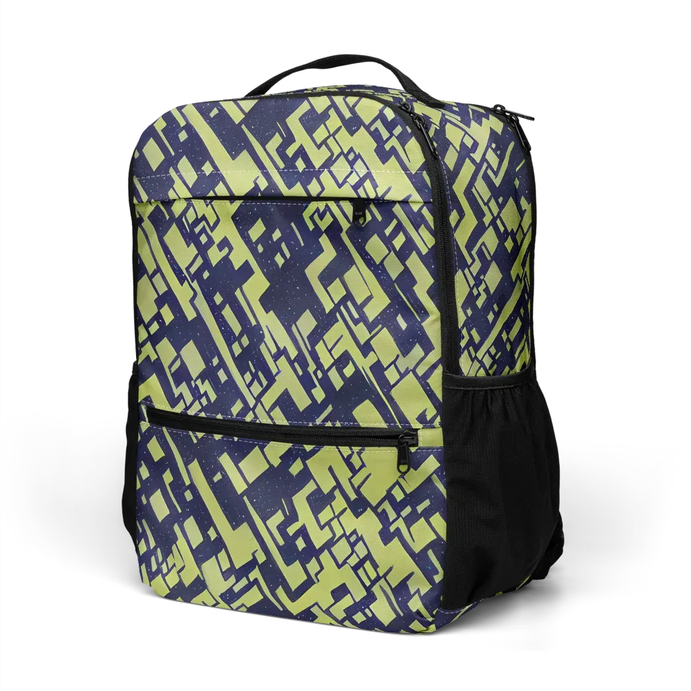 Lime Noir Maze on Utility Backpack — Left Front