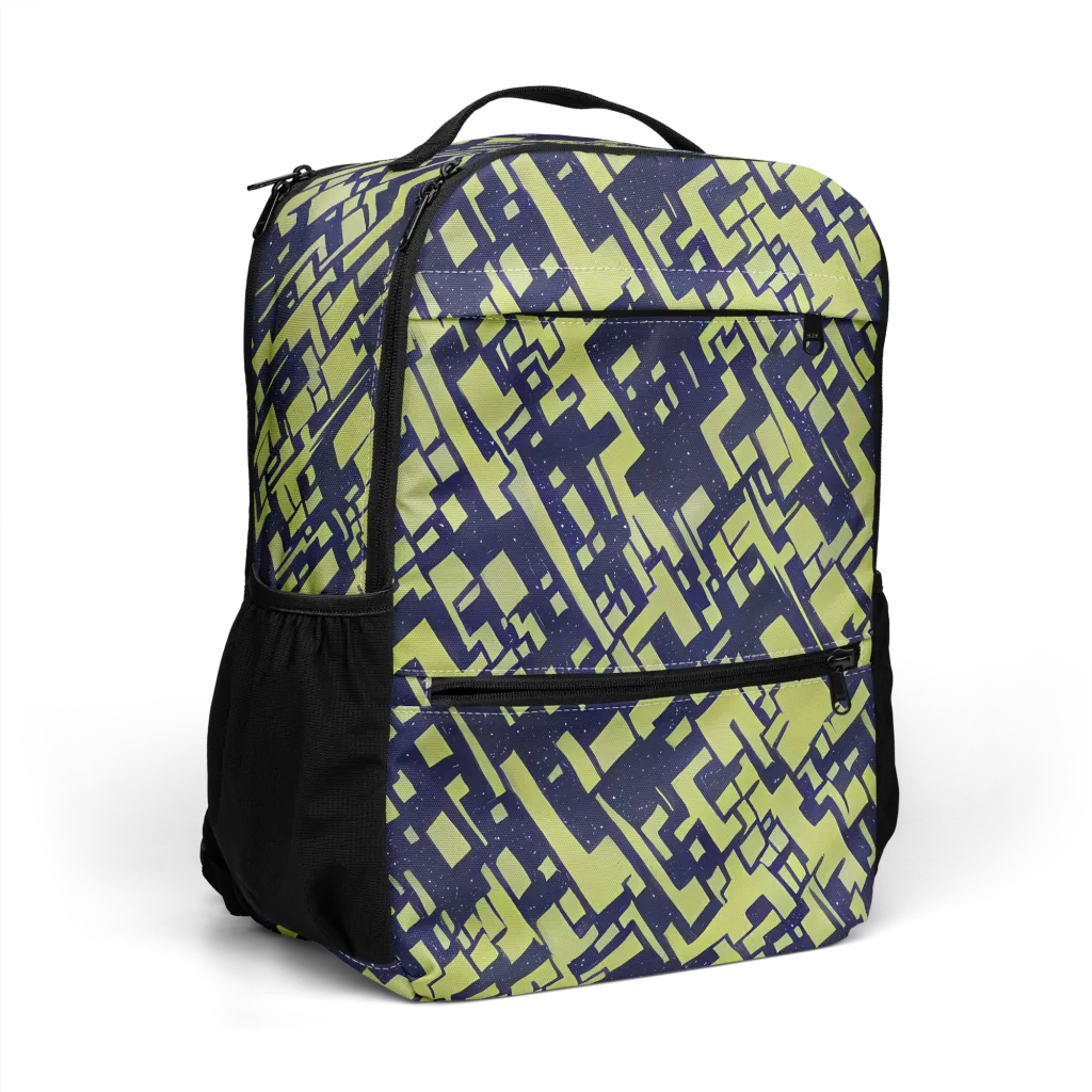 Lime Noir Maze on Utility Backpack — Right Front