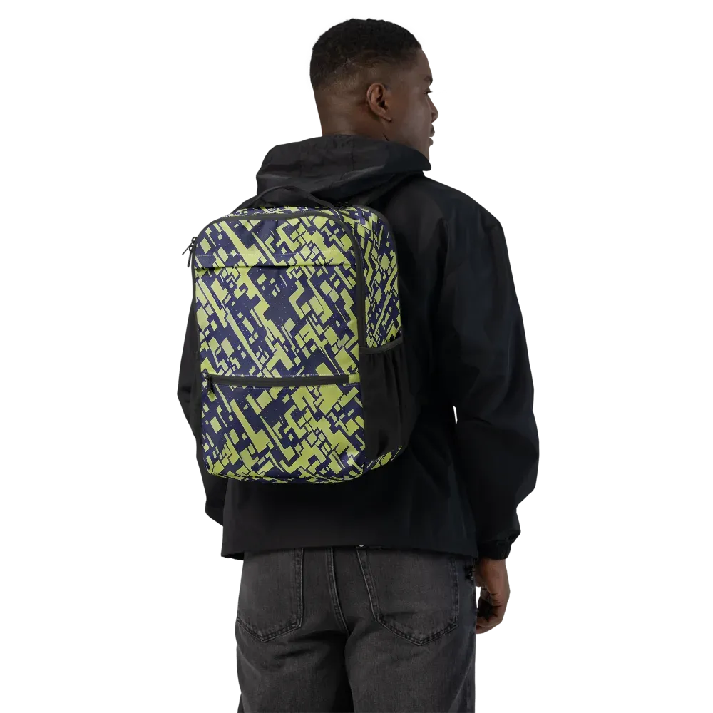 Lime Noir Maze on Utility Backpack — Back