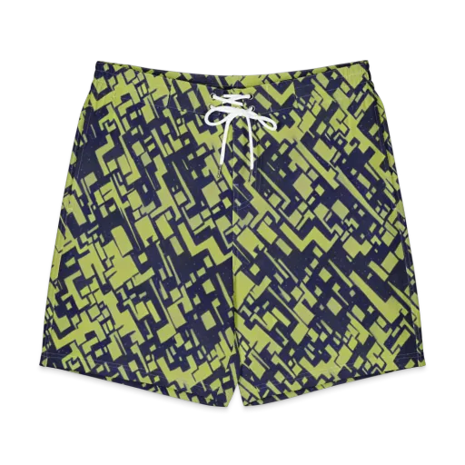 Lime Noir Maze on a Men's Board Shorts
