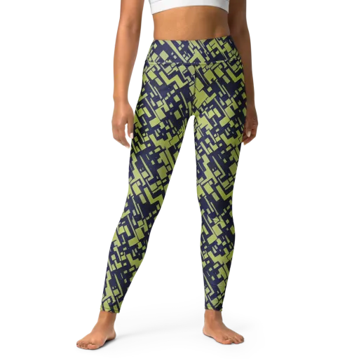 Lime Noir Maze on a Yoga Leggings