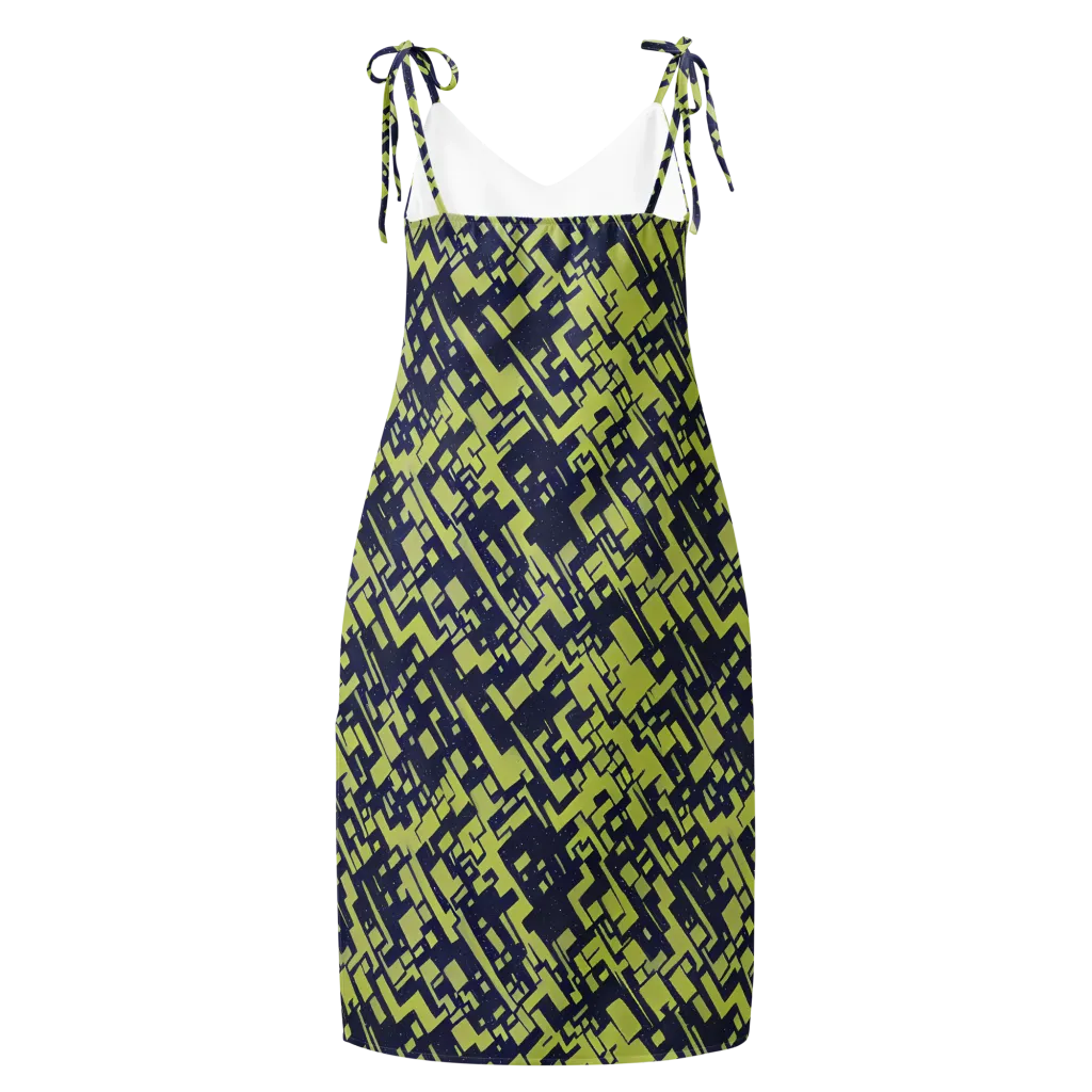 Lime Noir Maze on Slip Dress — Back