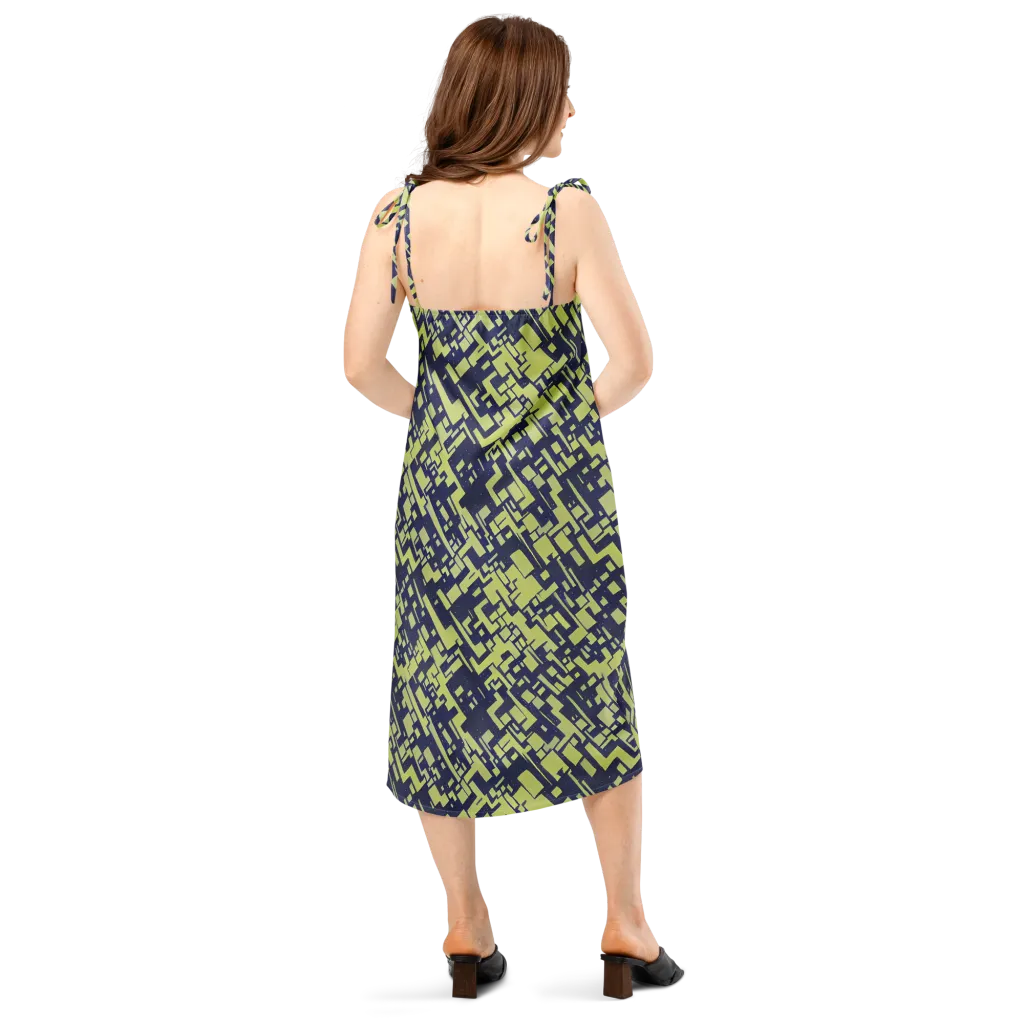 Lime Noir Maze on Slip Dress — Back