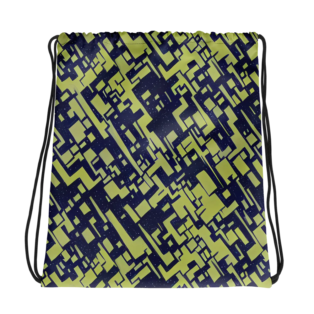 Lime Noir Maze on Drawstring Bag — Photo
