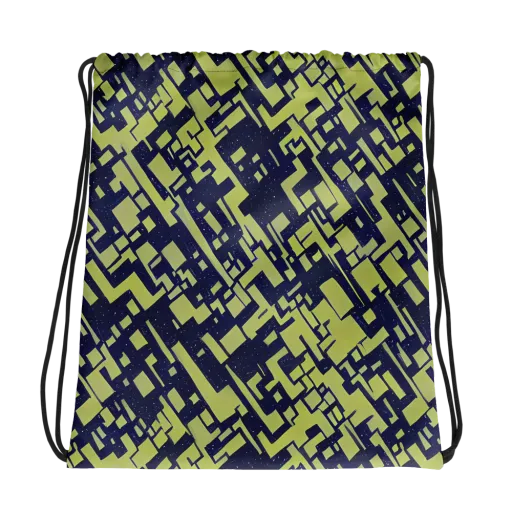 Lime Noir Maze on a Drawstring Bag