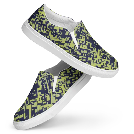 Lime Noir Maze on a Women's Slip-On Canvas Shoes
