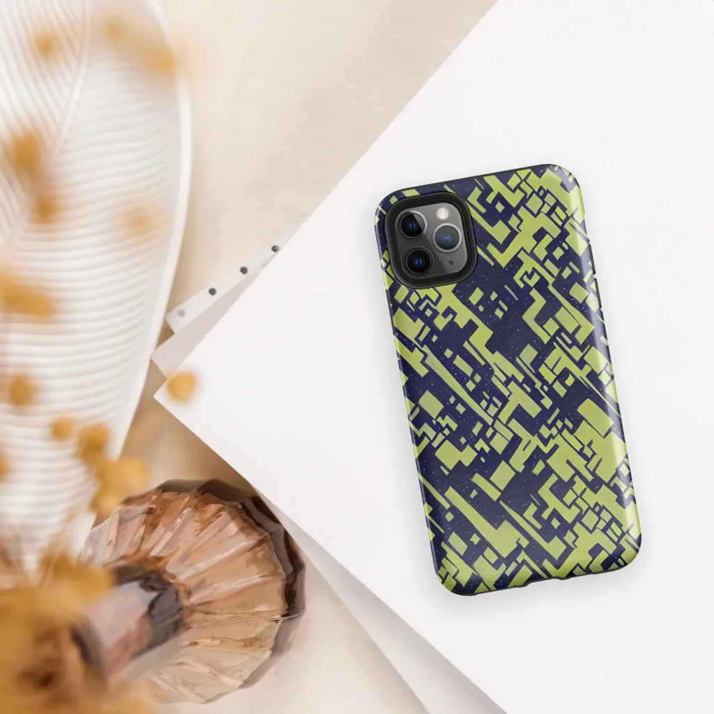 Lime Noir Maze on Tough Case for iPhone® — Front