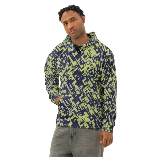 Lime Noir Maze on a Cotton Hoodie