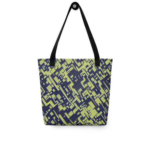Lime Noir Maze on a Tote Bag