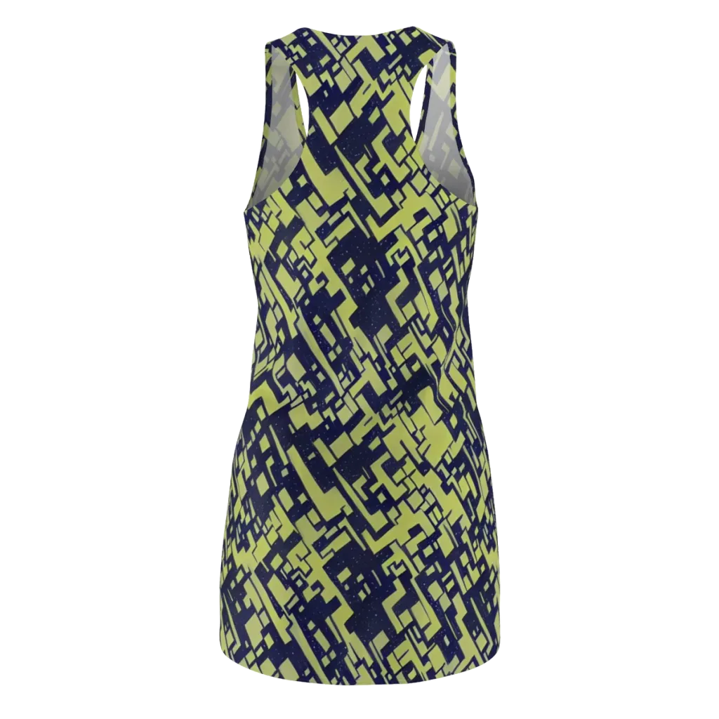 Lime Noir Maze on Racerback Dress — Back