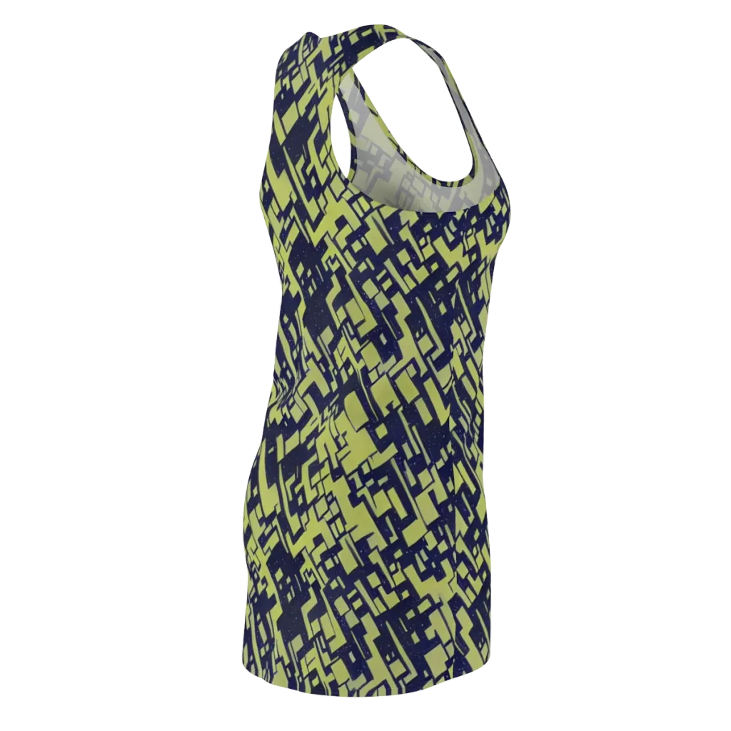 Lime Noir Maze on Racerback Dress — Back Side