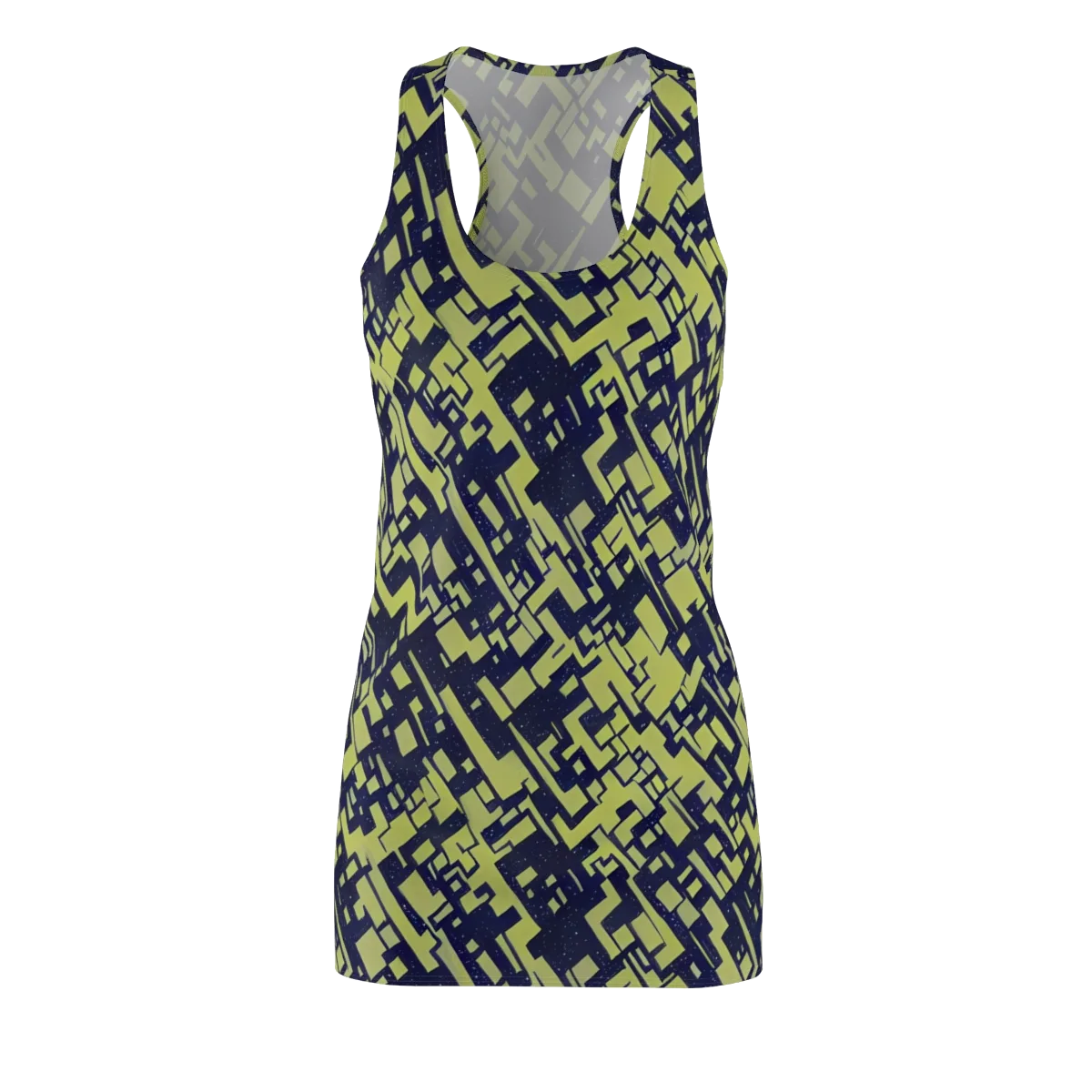 Lime Noir Maze on Racerback Dress — Front