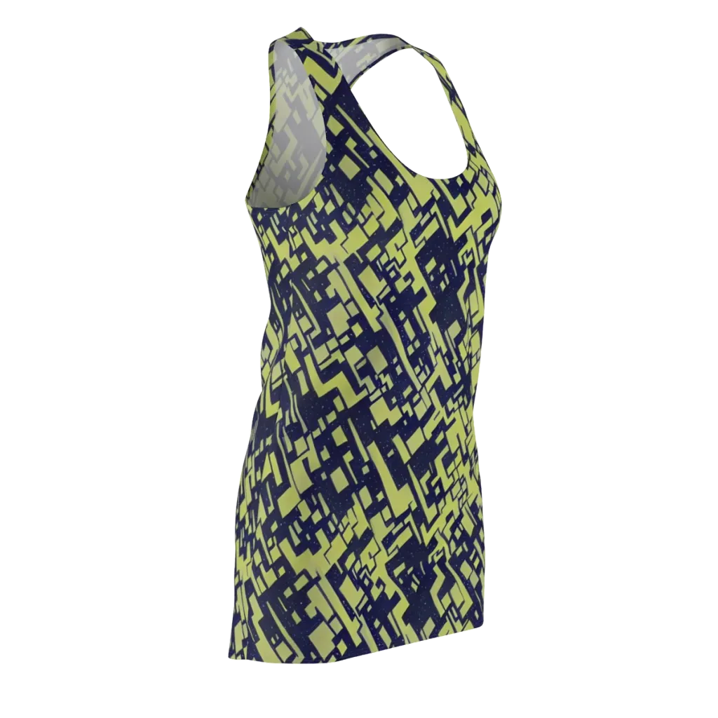 Lime Noir Maze on Racerback Dress — Front Side