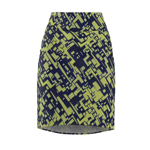 Lime Noir Maze on a Pencil Skirt
