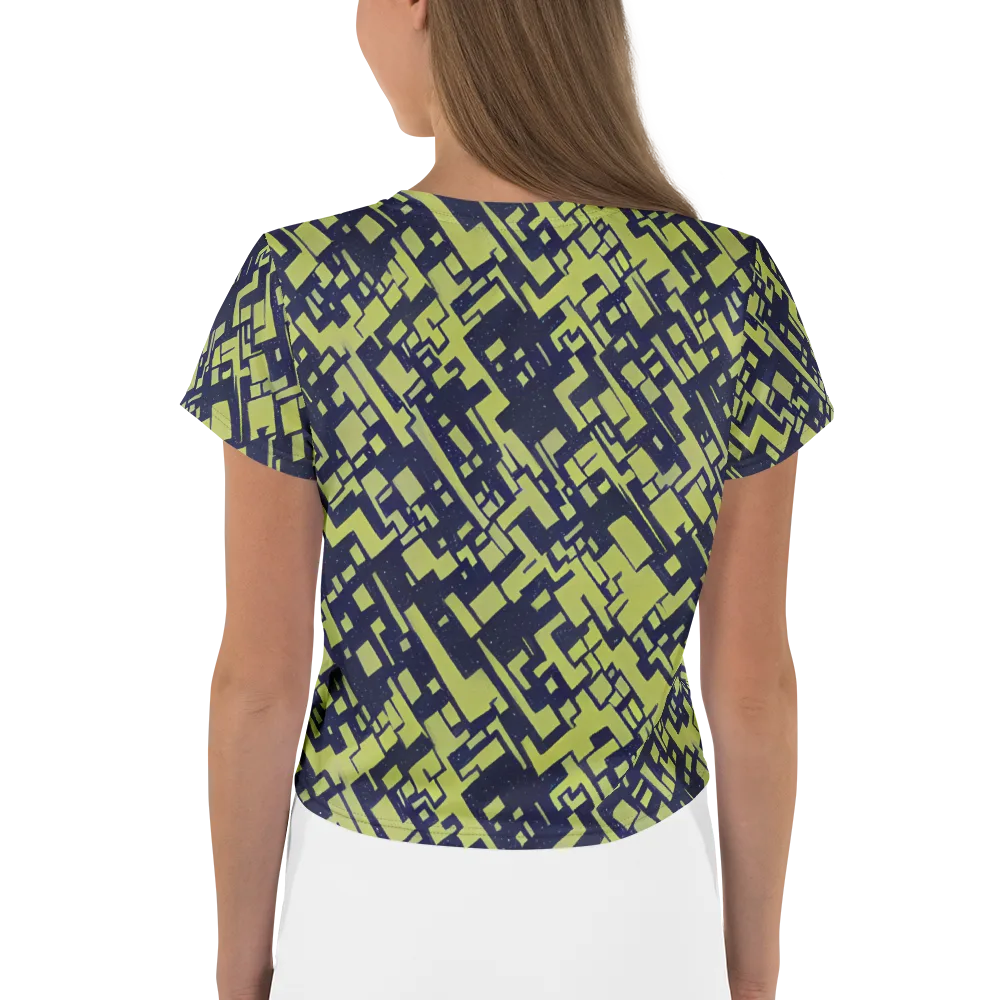 Lime Noir Maze on Crop Tee — Back