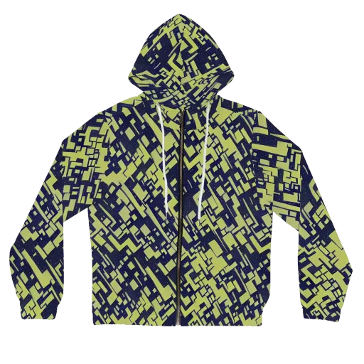 Lime Noir Maze on a Women's Full-Zip Hoodie