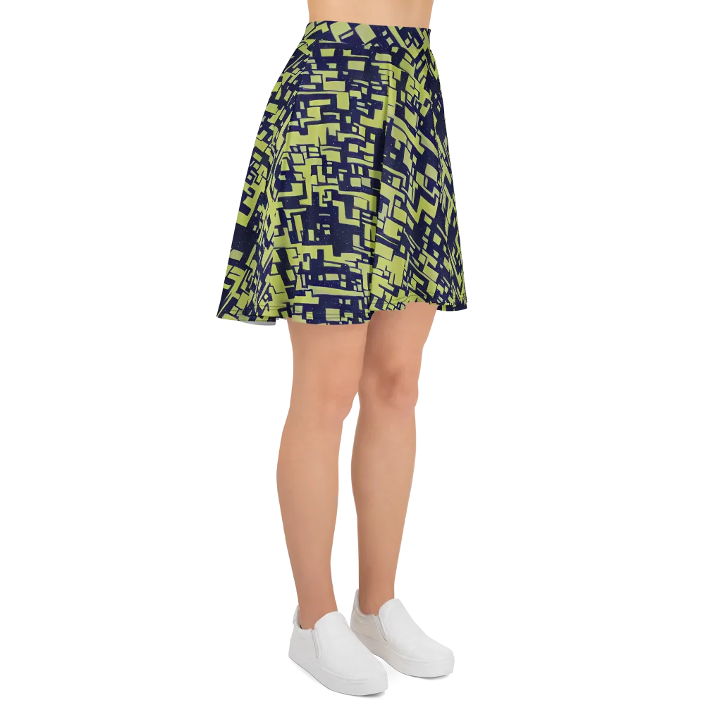 Lime Noir Maze on Skater Skirt — Right