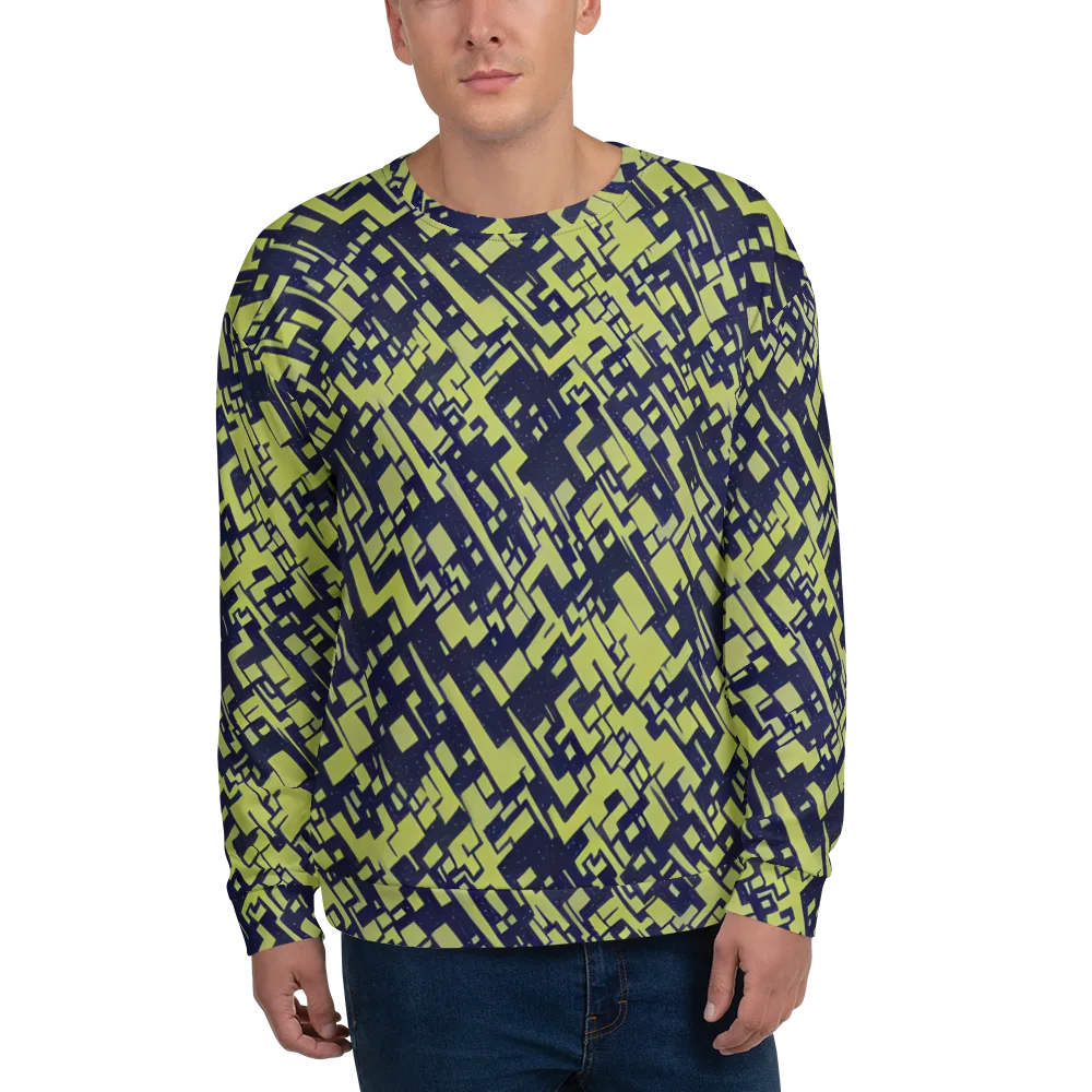 Lime Noir Maze on Sweatshirt — Front