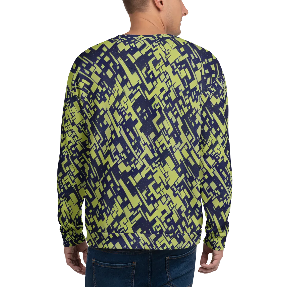 Lime Noir Maze on Sweatshirt — Back