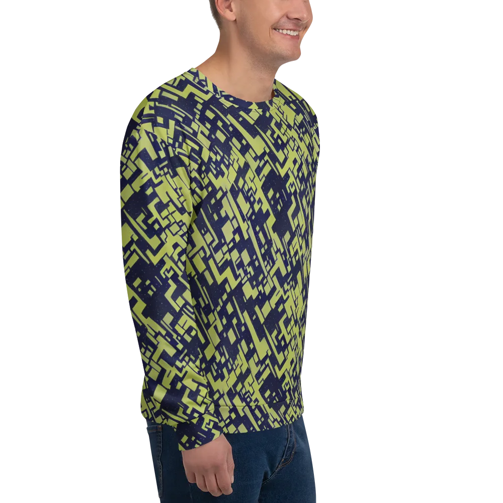 Lime Noir Maze on Sweatshirt — Right Front