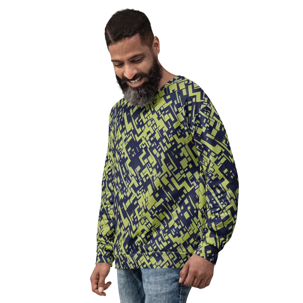 Lime Noir Maze on Sweatshirt — Left Front