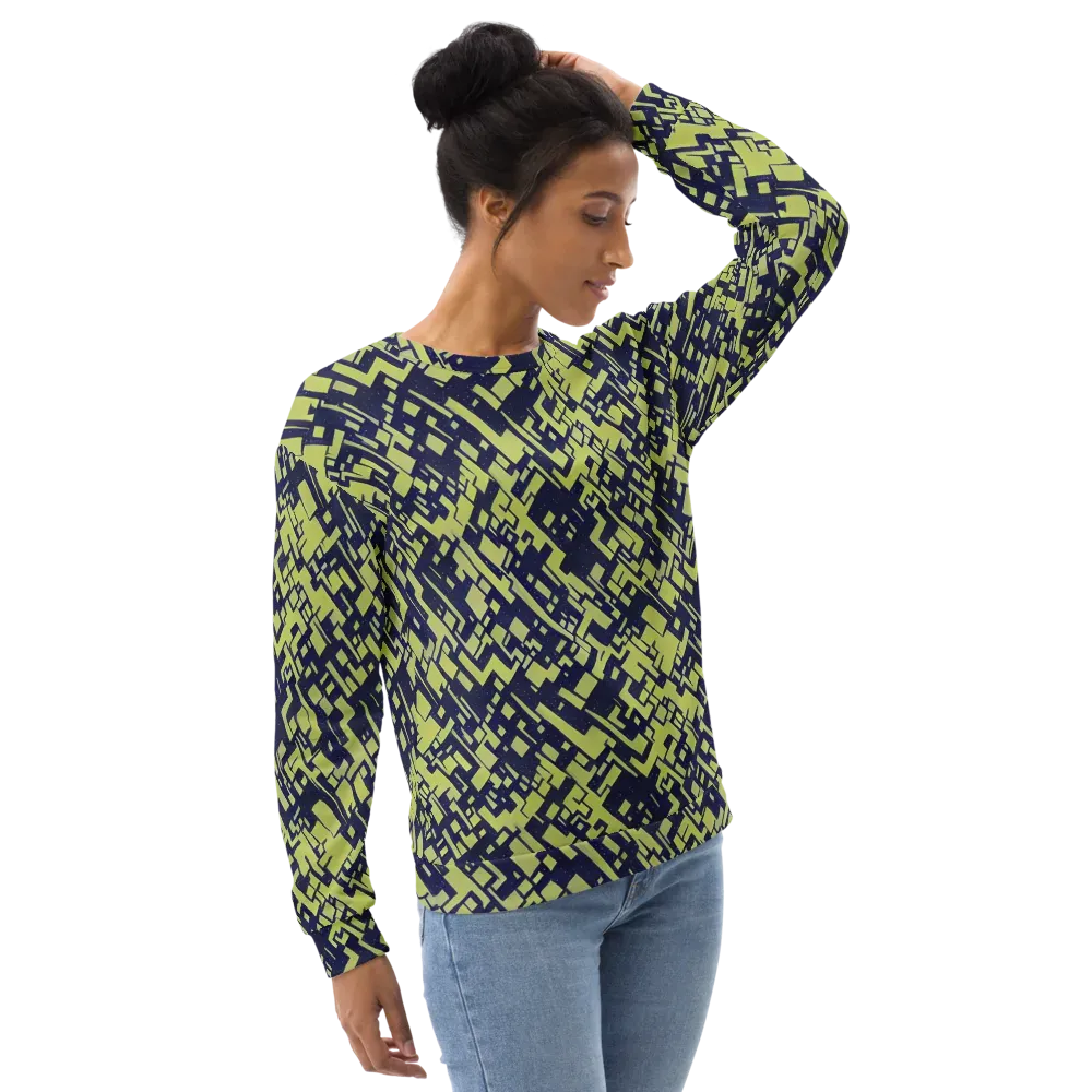 Lime Noir Maze on Sweatshirt — Right Front
