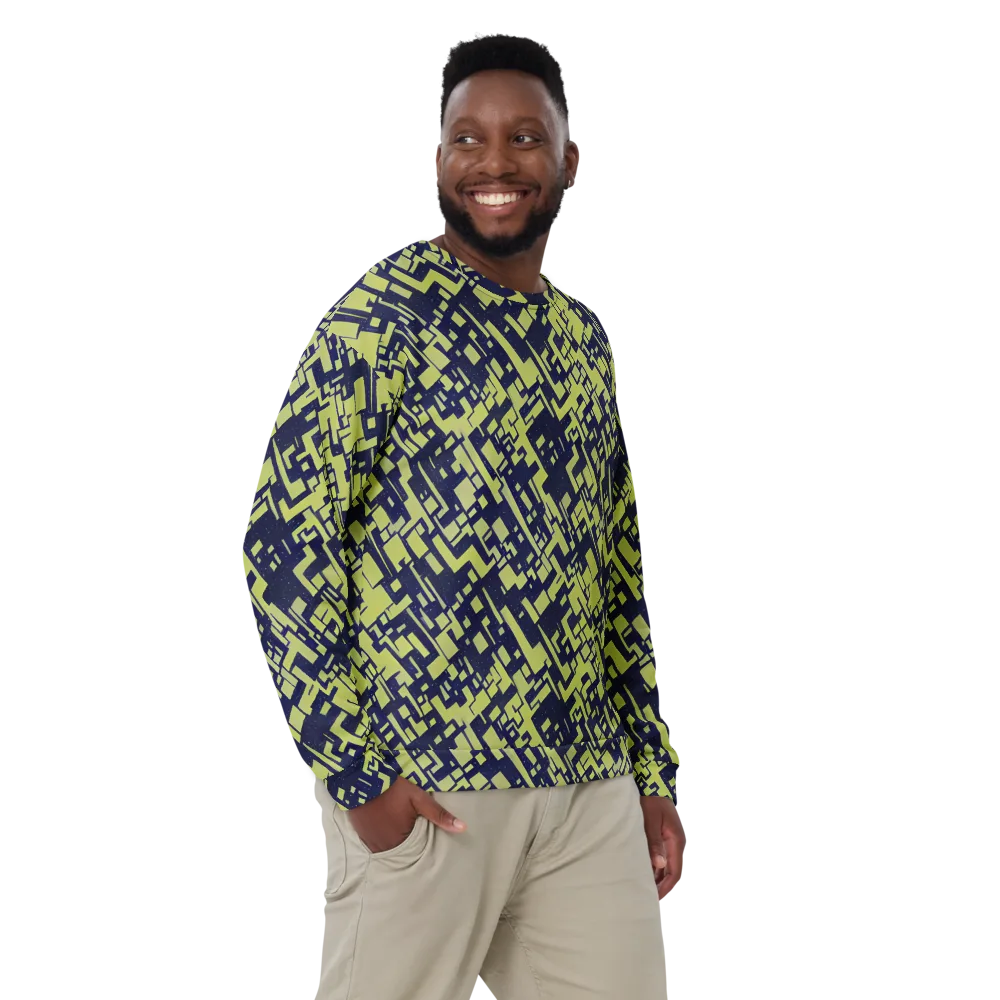 Lime Noir Maze on Sweatshirt — Front