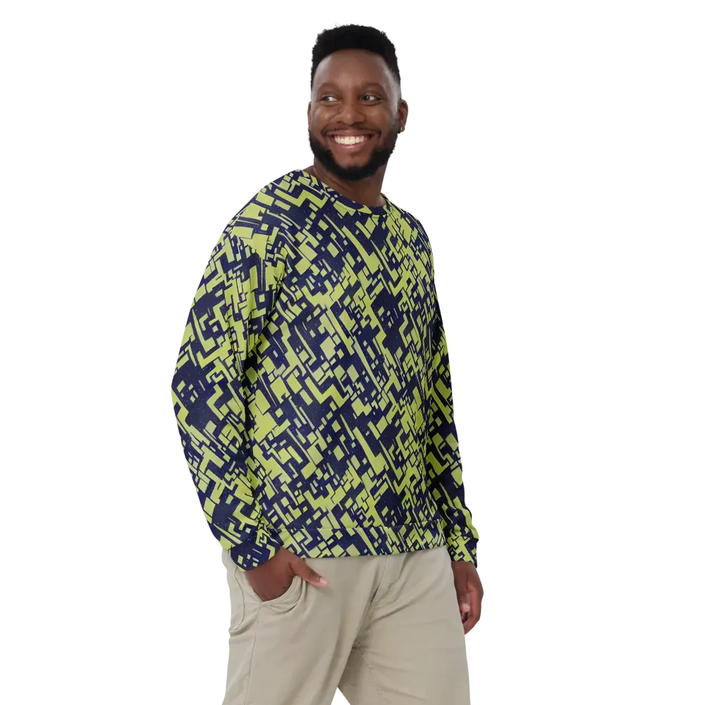 Lime Noir Maze on Sweatshirt — Front