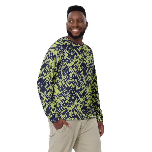 Lime Noir Maze on a Sweatshirt