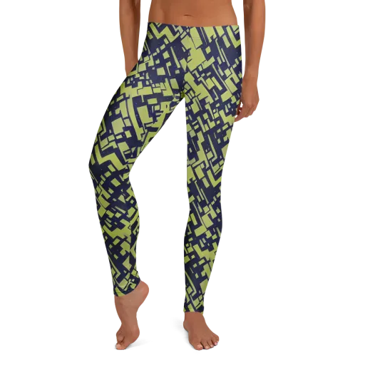 Lime Noir Maze on a Leggings