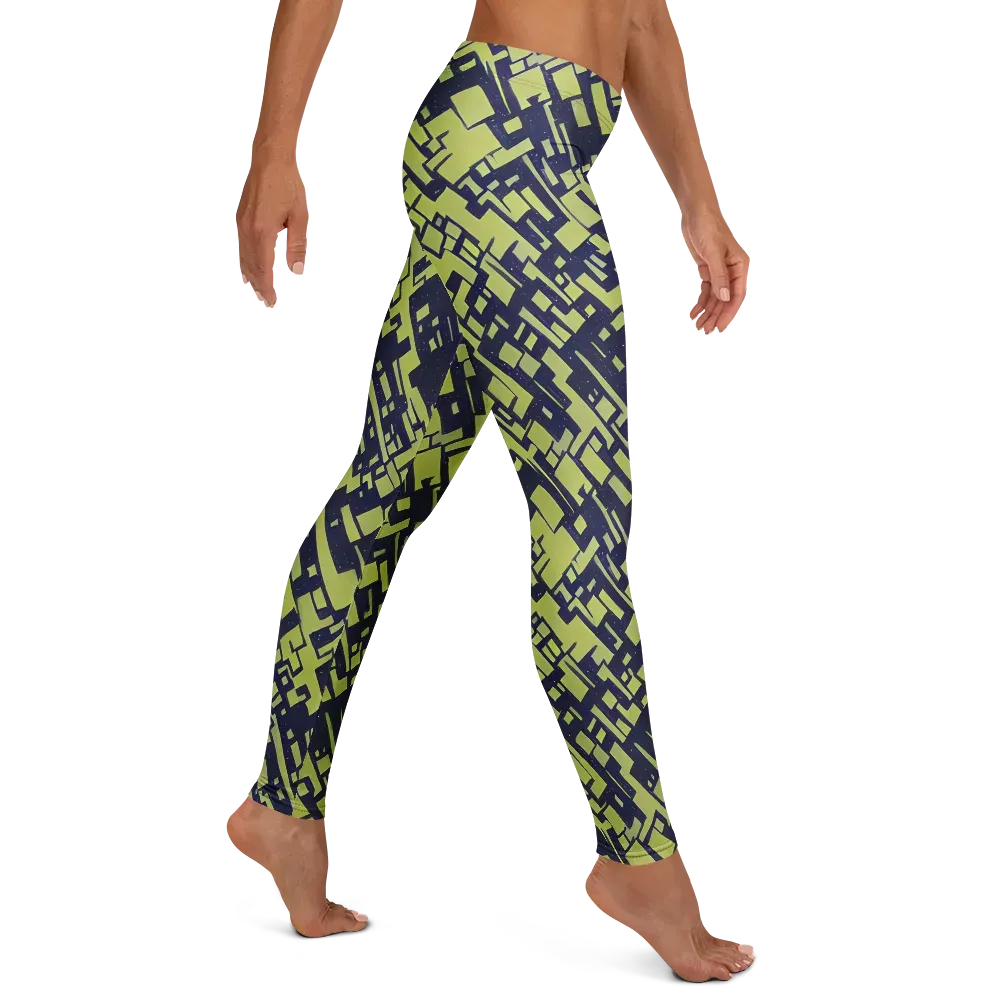 Lime Noir Maze on Leggings — Right