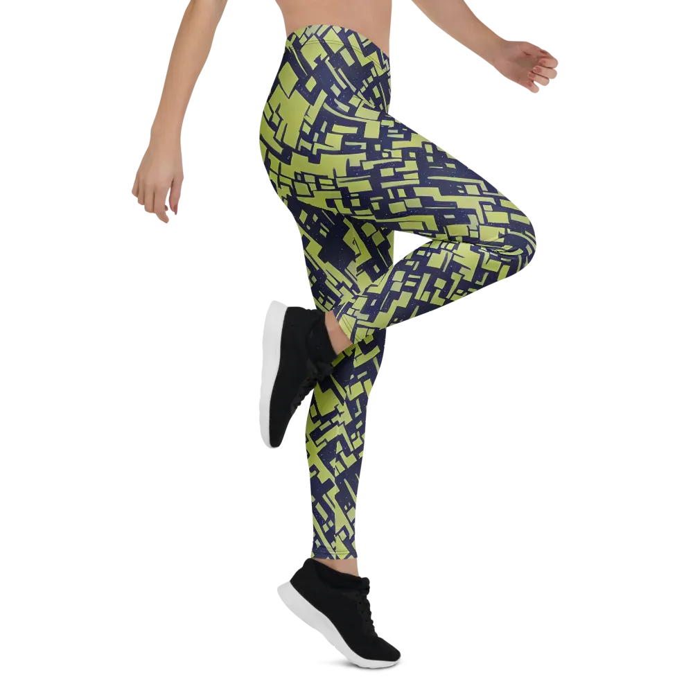 Lime Noir Maze on Leggings — Right