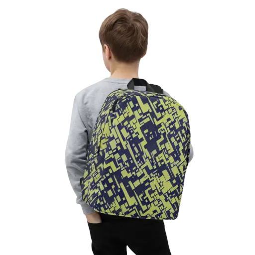 Lime Noir Maze Minimalist Backpack on model