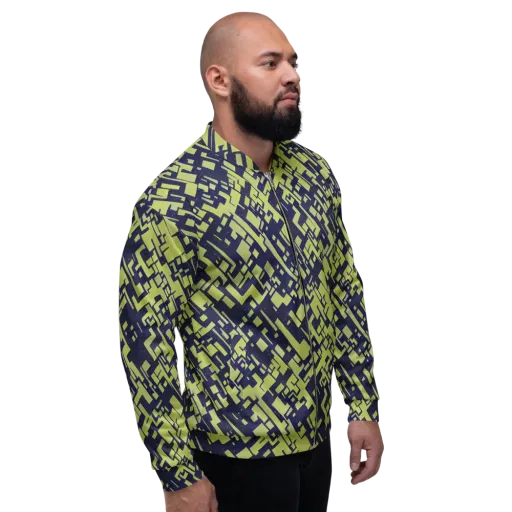 Lime Noir Maze on a Bomber Jacket