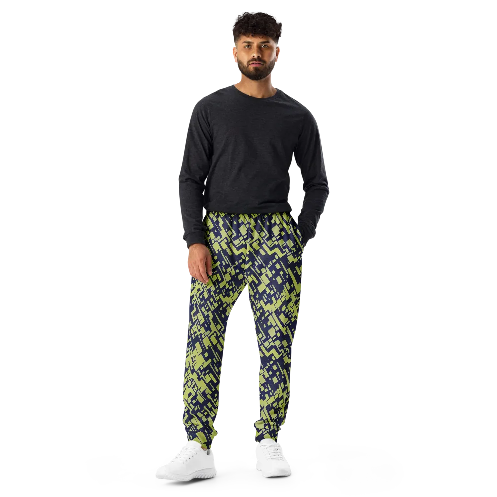 Lime Noir Maze on Men's Joggers — Front