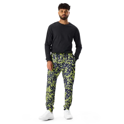 Lime Noir Maze on a Men's Joggers