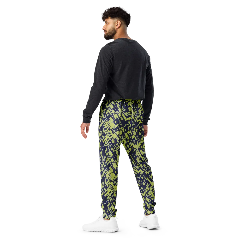 Lime Noir Maze on Men's Joggers — Back