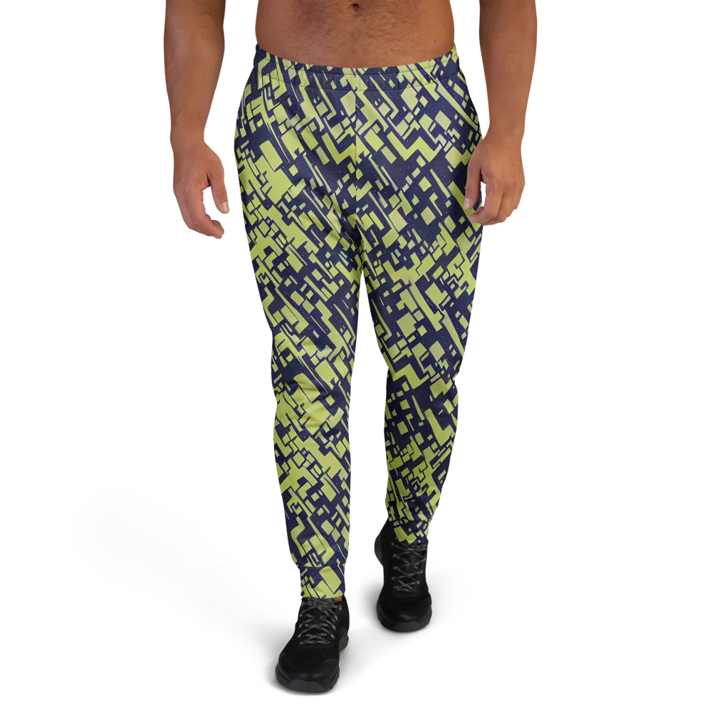 Lime Noir Maze on Men's Joggers — Front