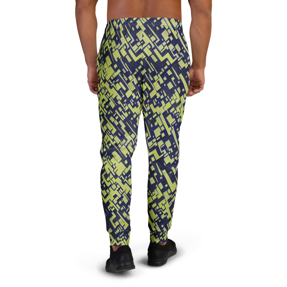 Lime Noir Maze on Men's Joggers — Back