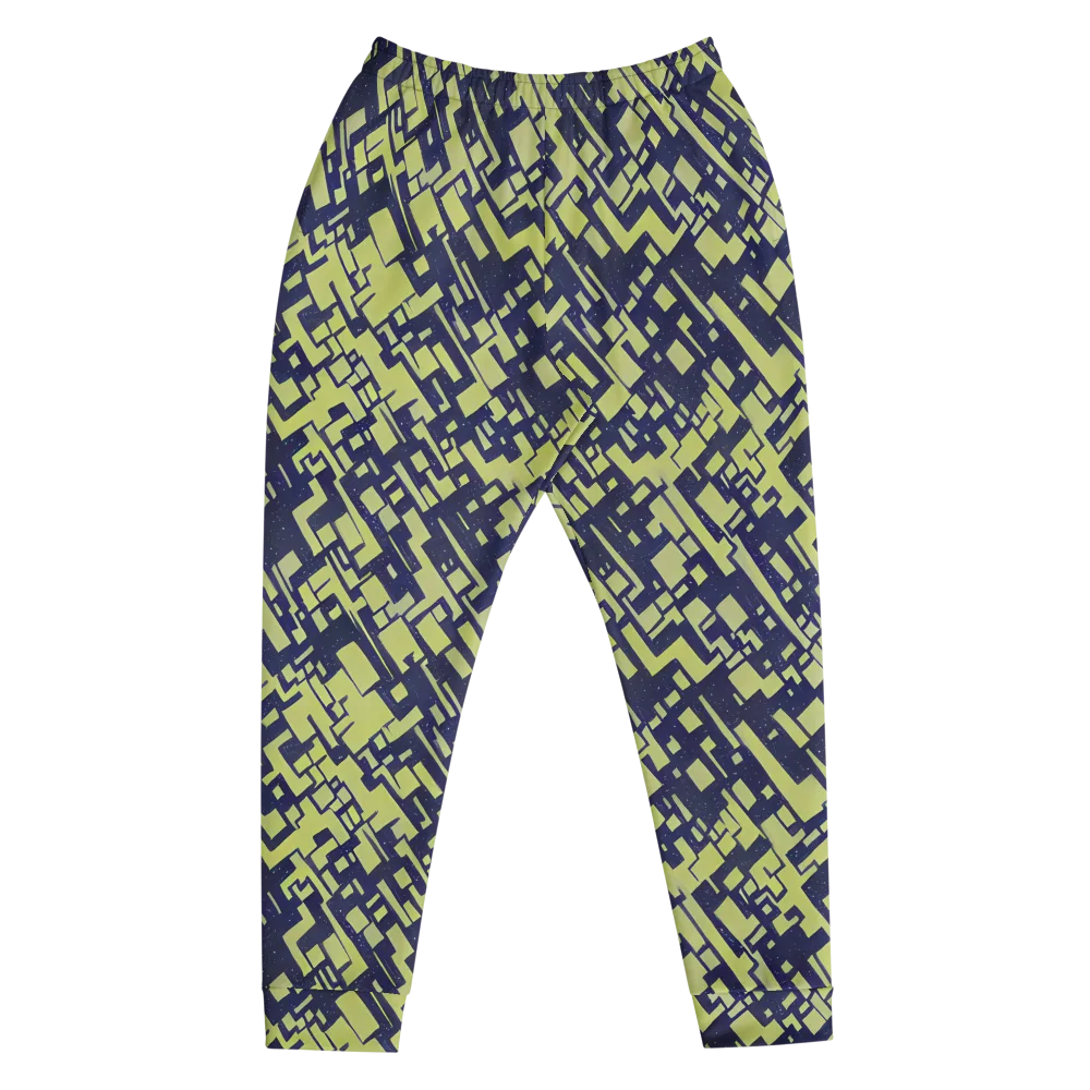 Lime Noir Maze on Men's Joggers — Front