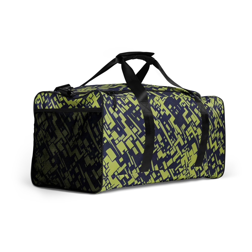 Lime Noir Maze on Duffle Bag — Right Front