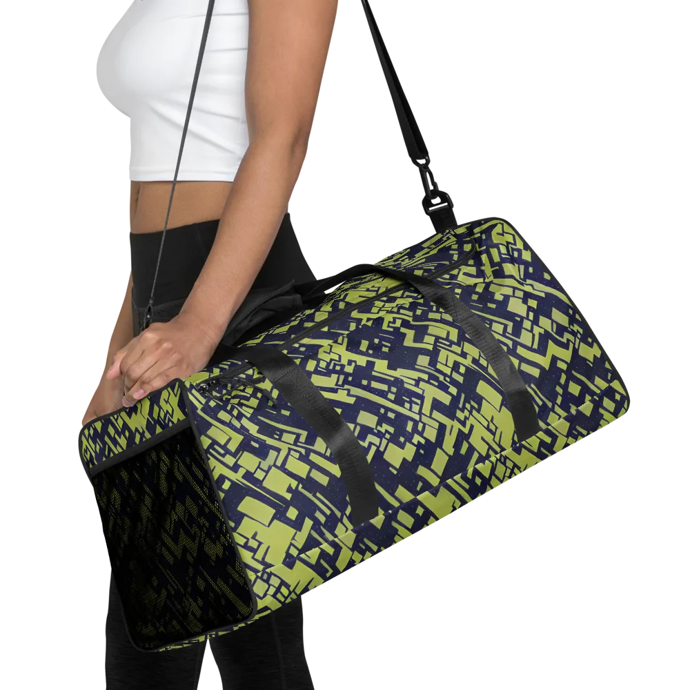 Lime Noir Maze on Duffle Bag — Front