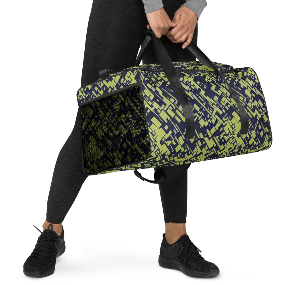 Lime Noir Maze on Duffle Bag — Right Front