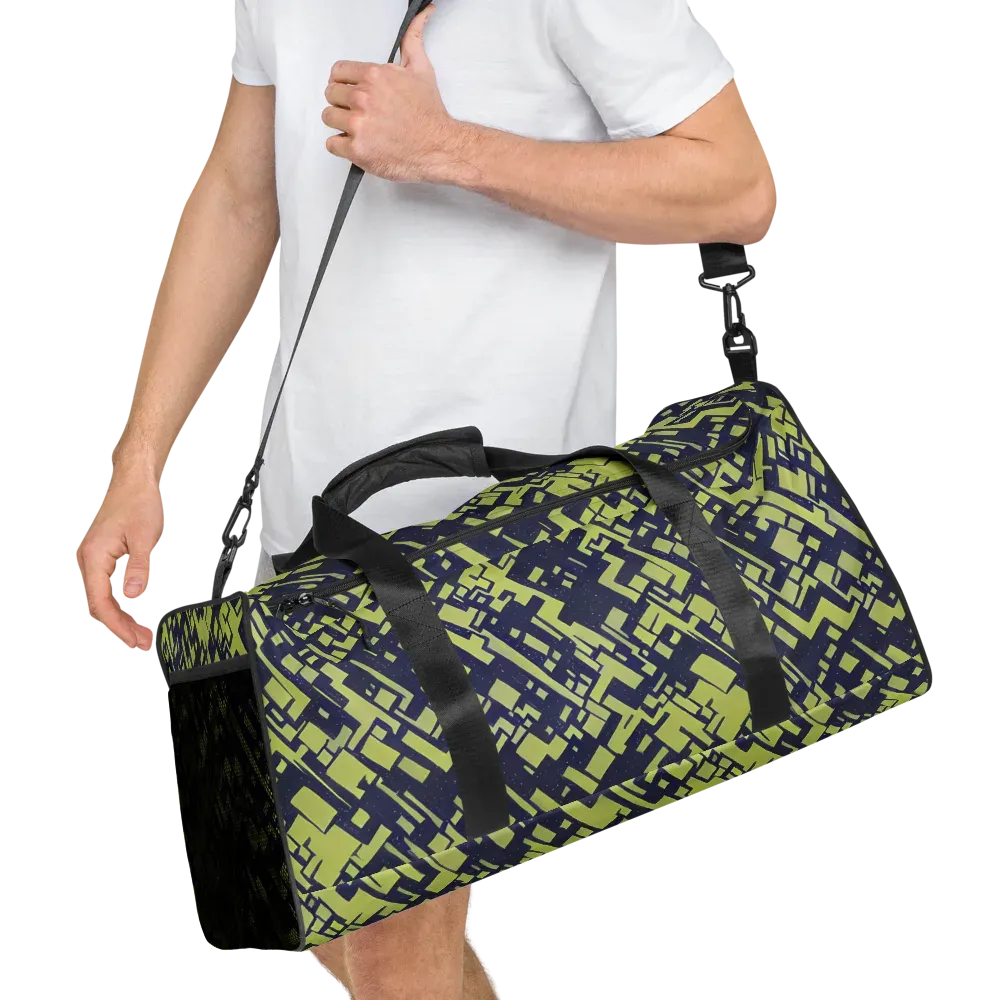 Lime Noir Maze on Duffle Bag — Right Front
