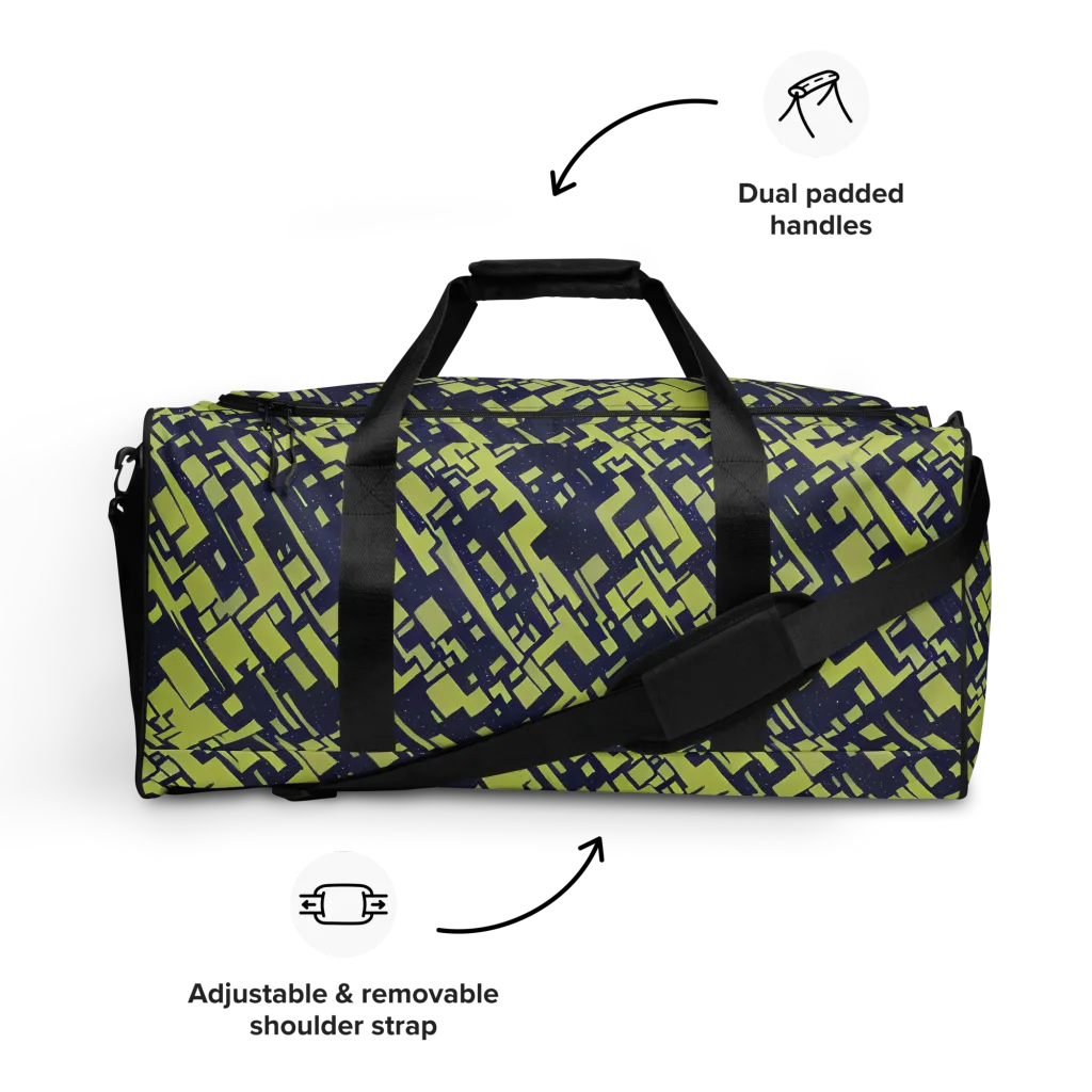 Lime Noir Maze on Duffle Bag — Front