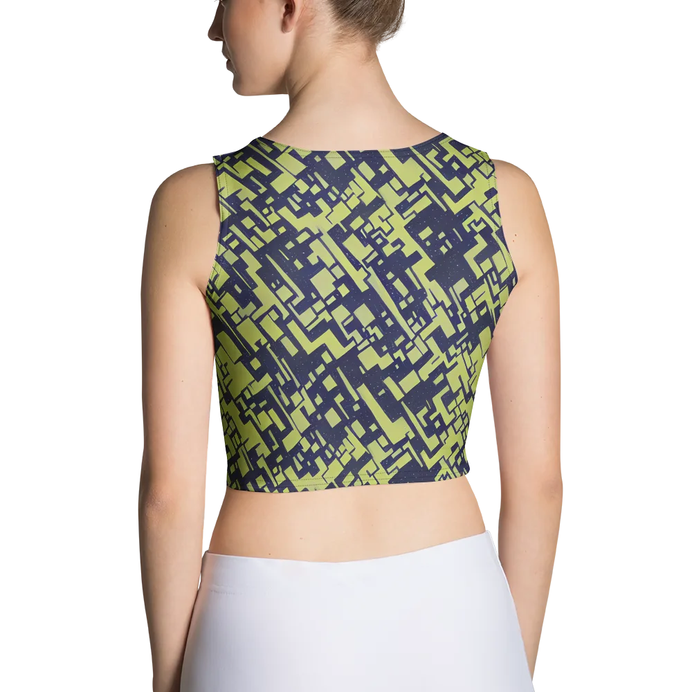 Lime Noir Maze on Crop Top — Back