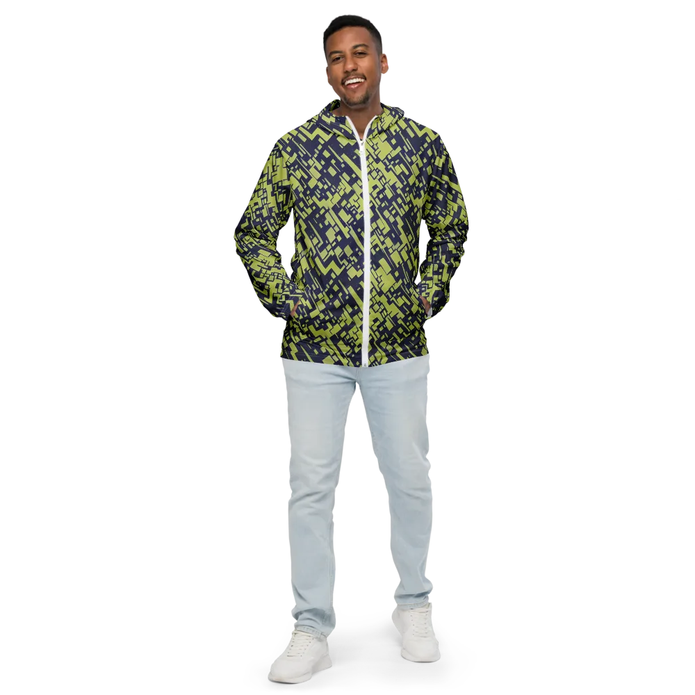 Lime Noir Maze on Men's Windbreaker — Front